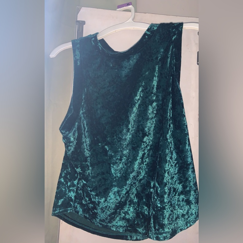 Velvet green top